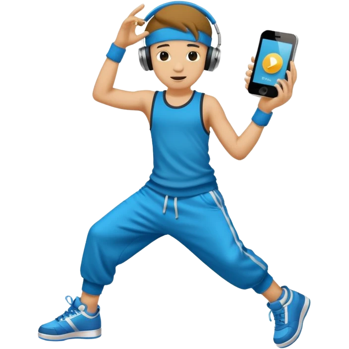 street dancer boy with music player emoji