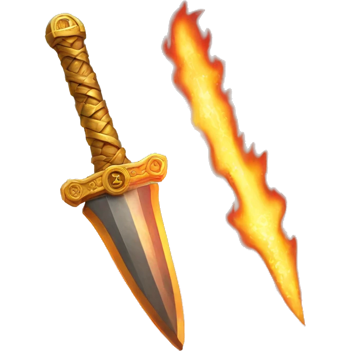 Flaming bitcoin sword emoji