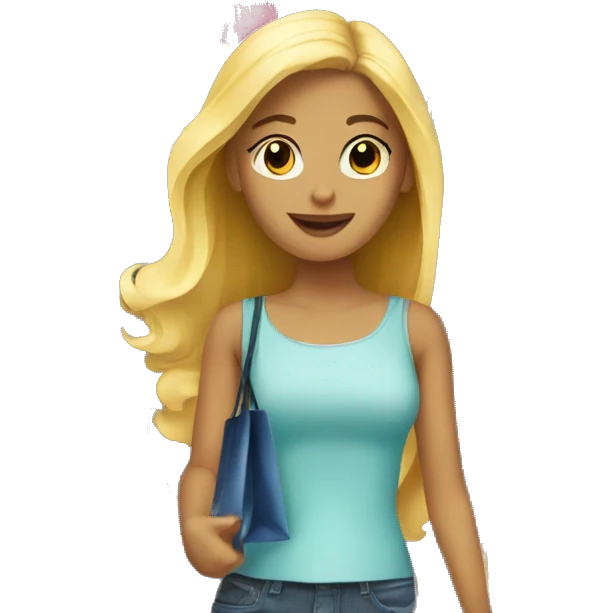 blonde girl shopping emoji