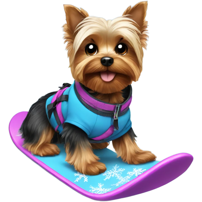 Yorkie snow boarding emoji