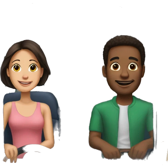 Patrick et Vivianne dans un bus  emoji