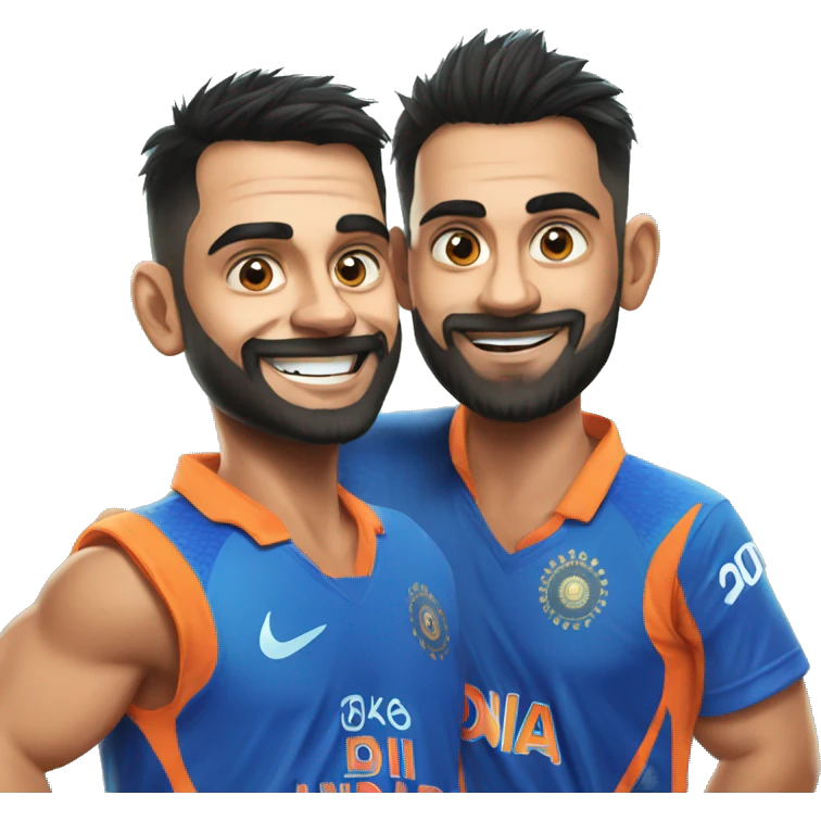 virat kholi with dhoni emoji