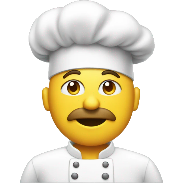 Sweating chef over food emoji