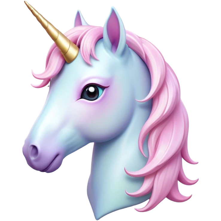 Cinematic Noble Unicorn Pony Portrait Emoji, Poised and graceful, with a delicate, miniature equine build adorned with a soft, pastel color, a tiny, shimmering horn and a silky mane that hints at magical charm, Simplified yet sharp and sophisticated features, highly detailed, glowing with a soft, enchanted glow, high shine, intelligent and spirited, stylized with an air of fairy-tale elegance, focused and poised, soft glowing outline, capturing the essence of a watchful and confident unicorn pony that appears ready to trot out of the screen with graceful magic! emoji