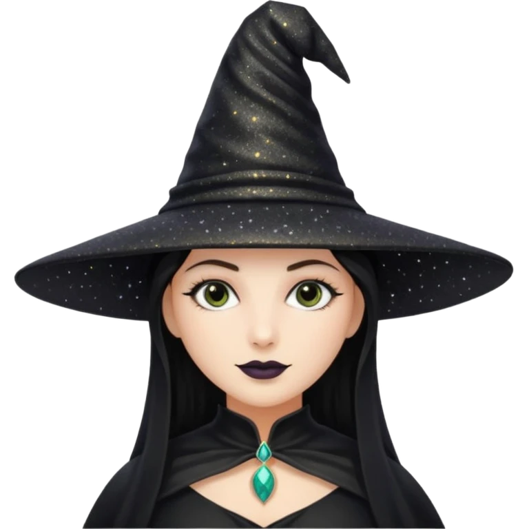 black gitter hat witch emoji