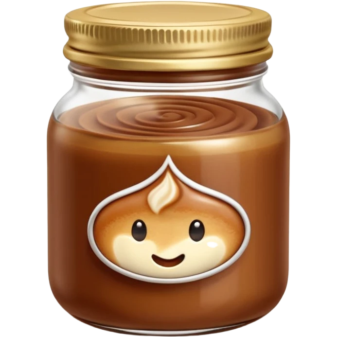 small swirl or dollop of rich chestnut cream, soft smooth texture, warm beige to light brown color, subtle ridges or peaks, dense velvety consistency, optionally as a visible layer inside a small clear jar with no label, clean 3D look, soft lighting, no spoon or garnish, no faces, emoji scale emoji