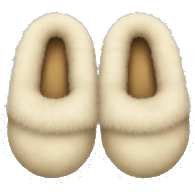 Fluffy beige slippers emoji