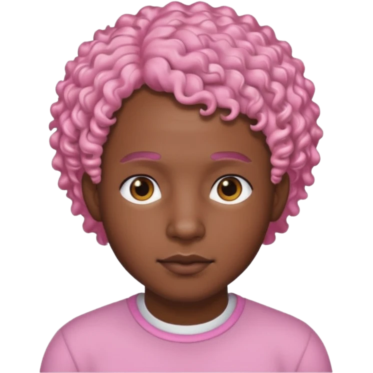 black man w,th pink short curly hair emoji
