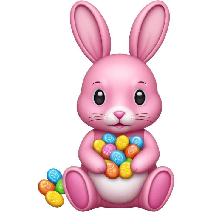 pink rabbit with candies emoji