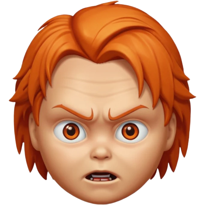 la tete chucky avec les yeux orange emoji