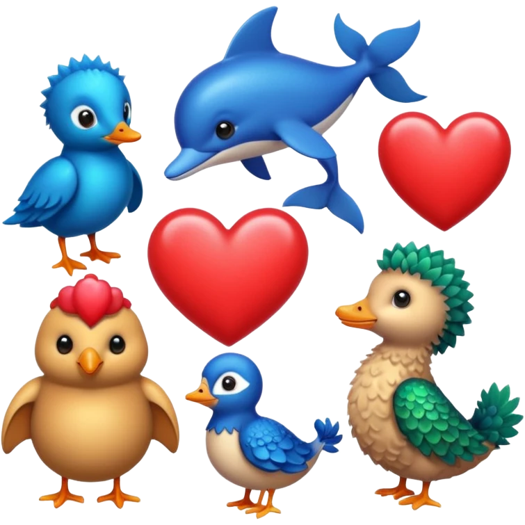 🐬🐣🦔🦚🐩❤️❤️ emoji