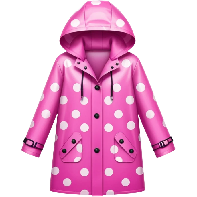 pink polka dot raincoat emoji