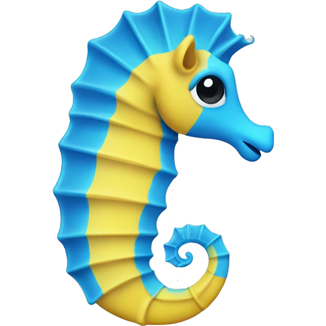 Yellow-blue seahorse emoji