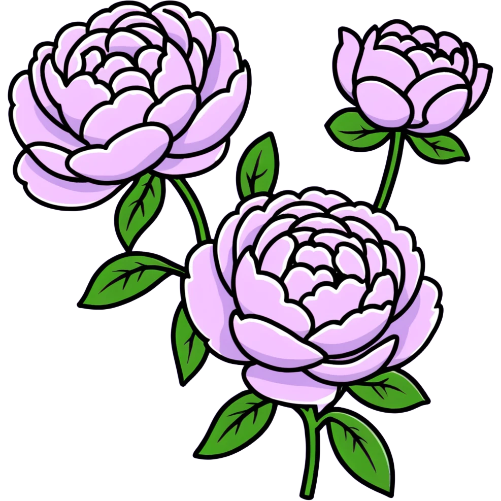 lilac pastel peonies emoji