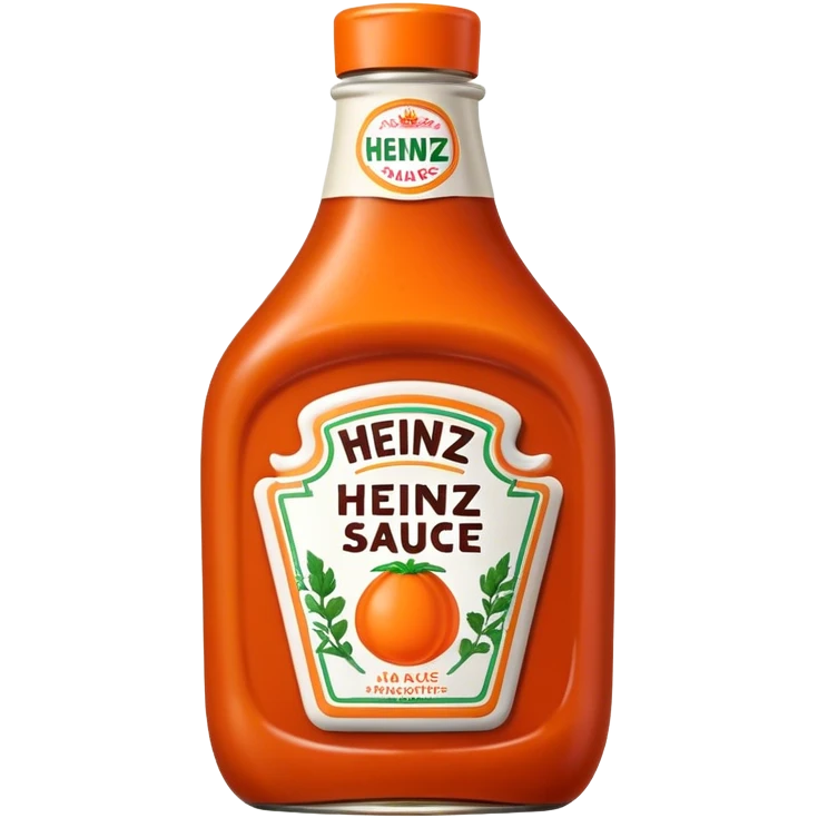 Heinz sauce brand bottle, fat bottle, orange color emoji