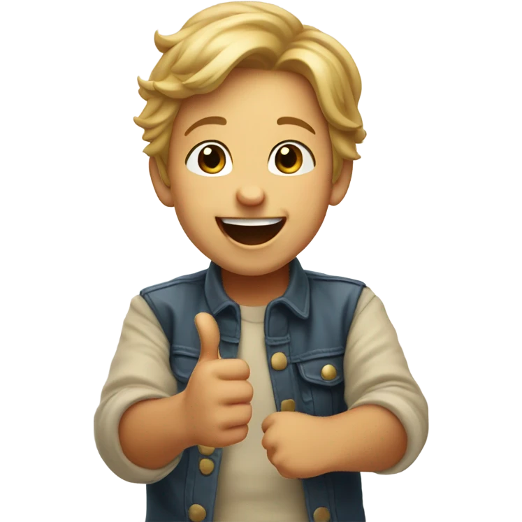 laughing and pointing child emoji