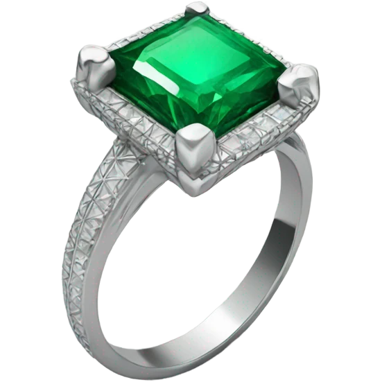 emerald small silver ring emoji
