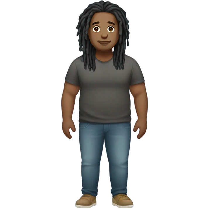 plus size light skin man with locs full body emoji