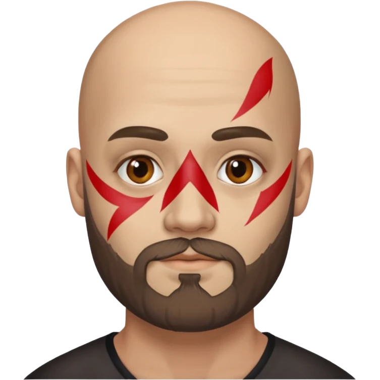 bald bearded man with face paint emoji