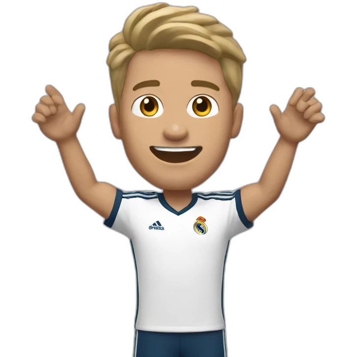 Jude Bellingham with Real Madrid T-shirt with his arms open emoji