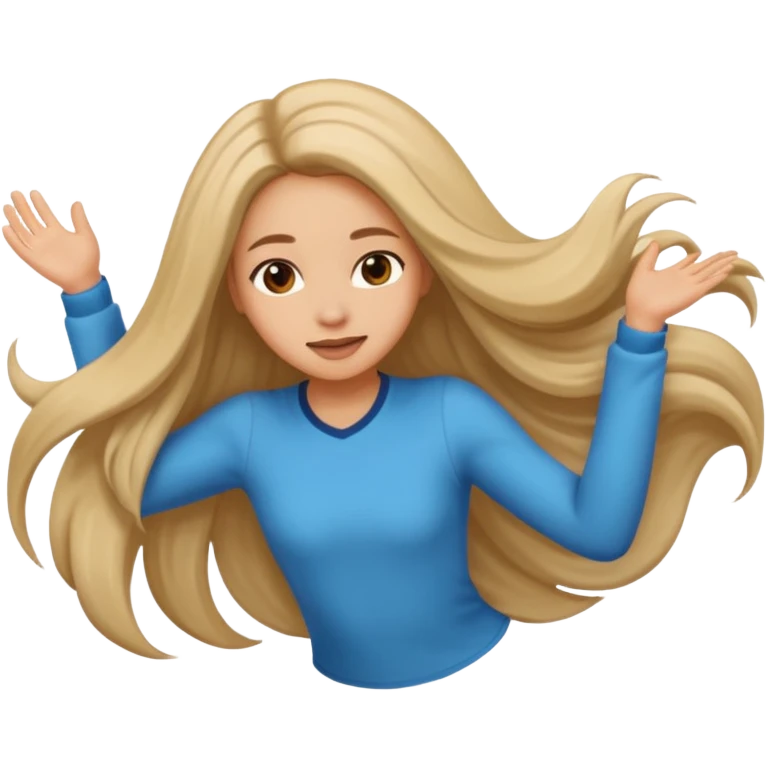 Girl doing a flip hair emoji
