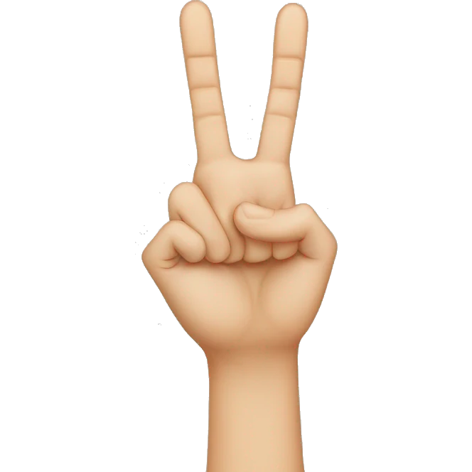 a hand holding up 3 fingers. Index, middle and ring finger like a peace sign emoji