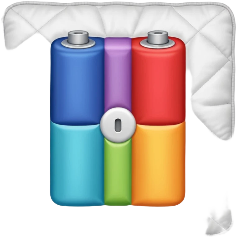 quilt in the shape of a battery icon emoji