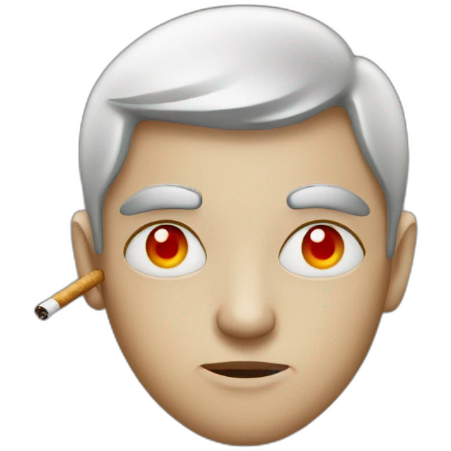 Person smoking red eyes emoji