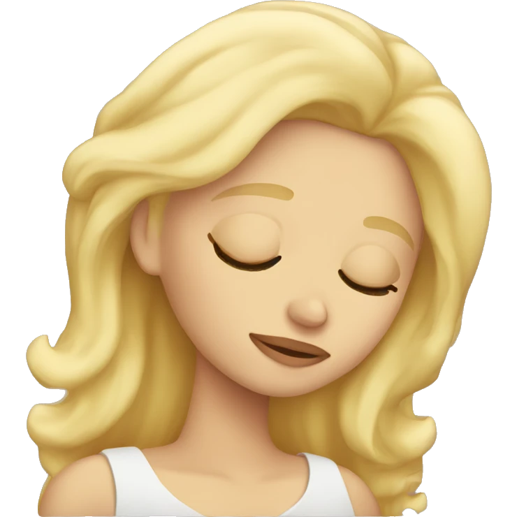 Blonde girl sleeping emoji