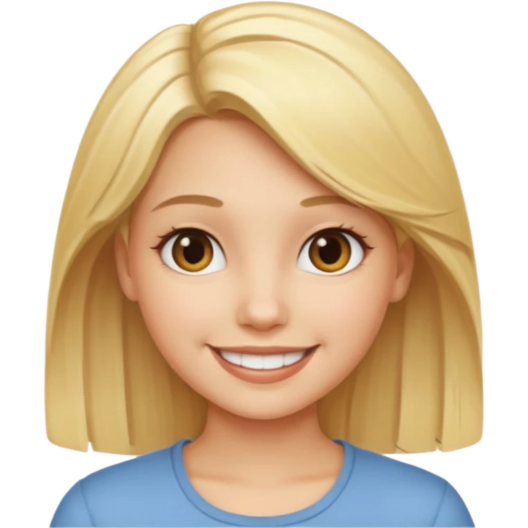 smiling girl with blonde hair emoji