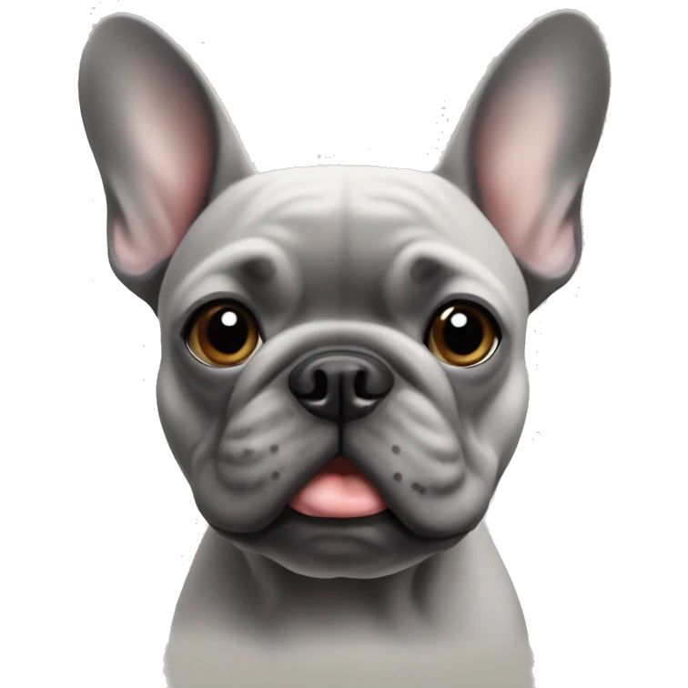 Grey French bulldog emoji