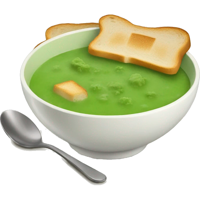 green soup with toast emoji