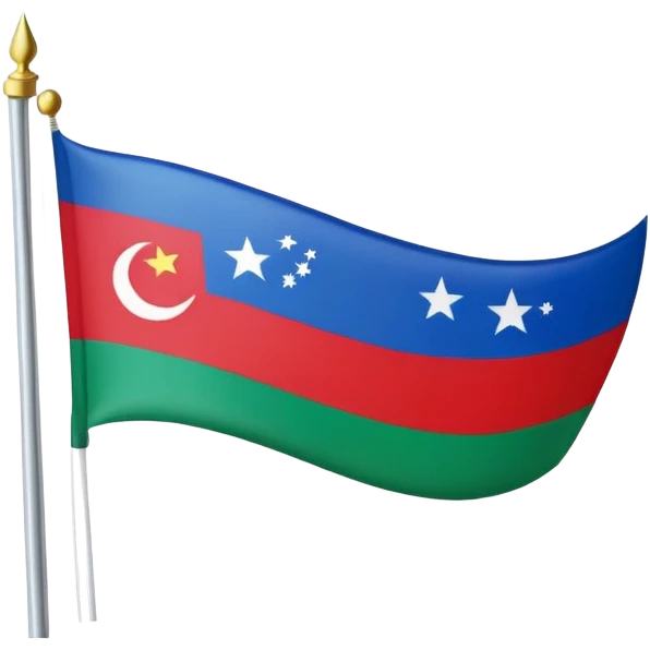 Flag of Dagestan with its green, blue, and red horizontal stripes emoji