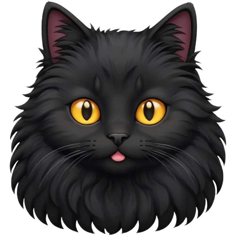 black fluffy cat  emoji