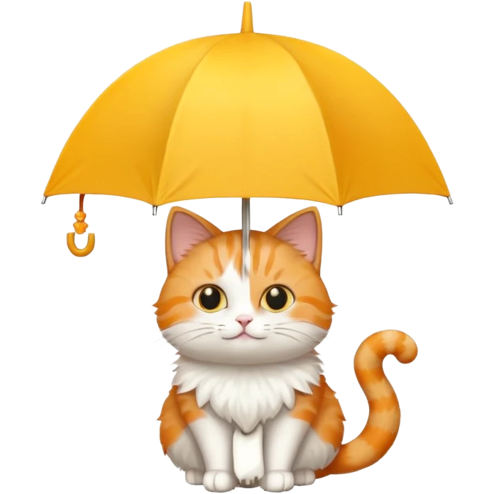 Cat with yellow umbrella emoji
