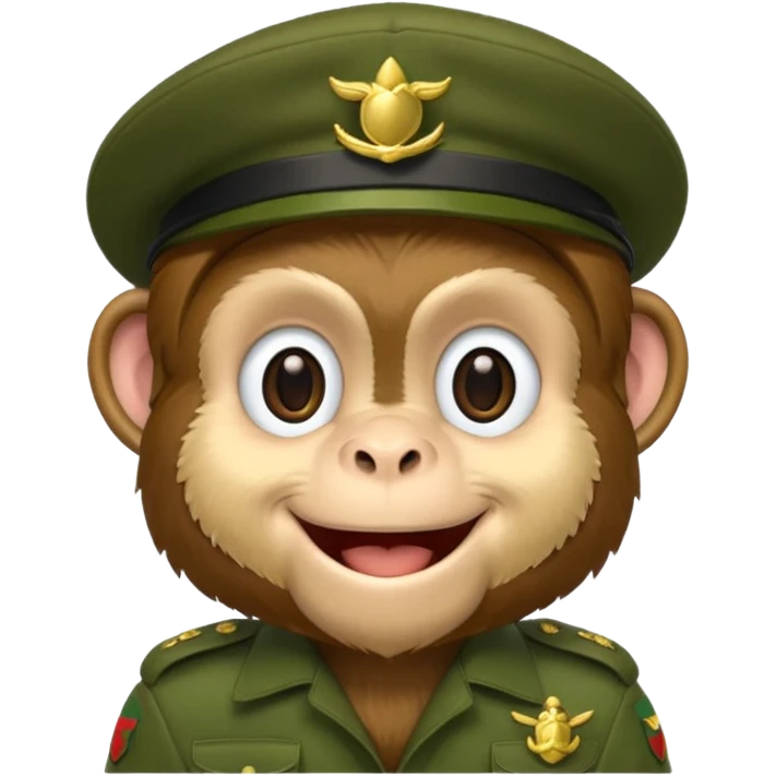 Monkey wearing green beret emoji