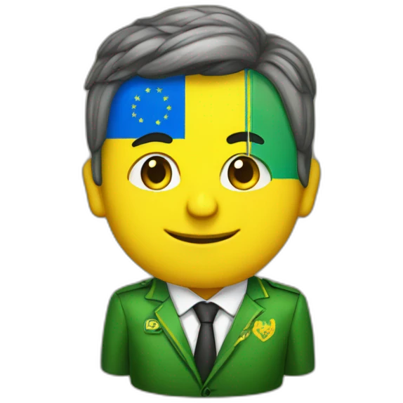 Zelenskyy with Ukrainian Flag  emoji