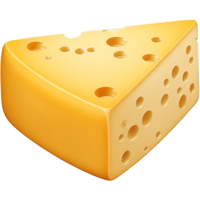 a single square cheese slice with slightly rounded corners, bright yellow, no text emoji