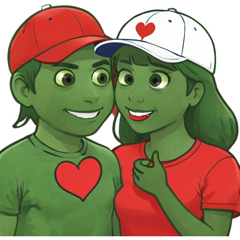 A boy giving heart to her lover emoji