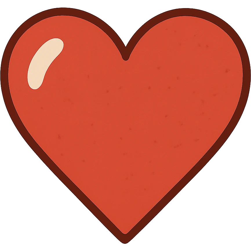 flat toon style heart emoji