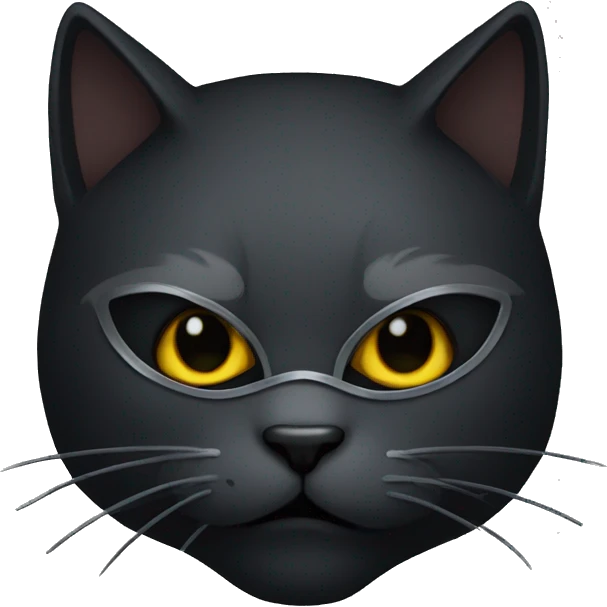 dark cat in ninja mask emoji