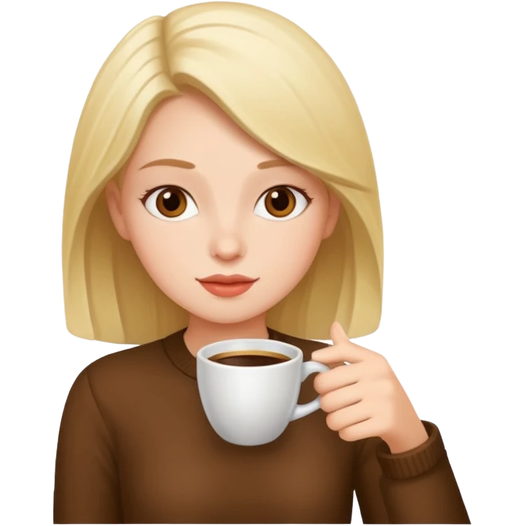 Girl drinking coffee  emoji