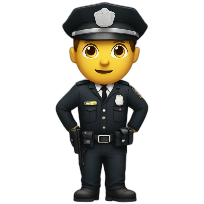 Policier avec homme noir emoji
