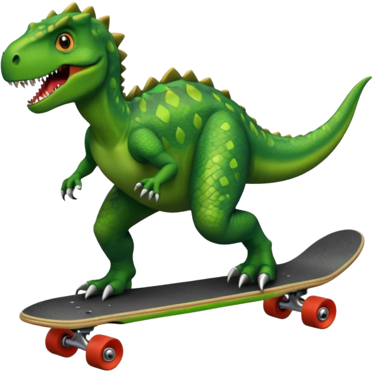 Dinosaur on a skateboard emoji