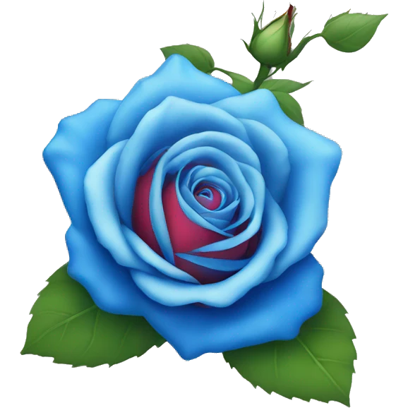 rose with blue emoji