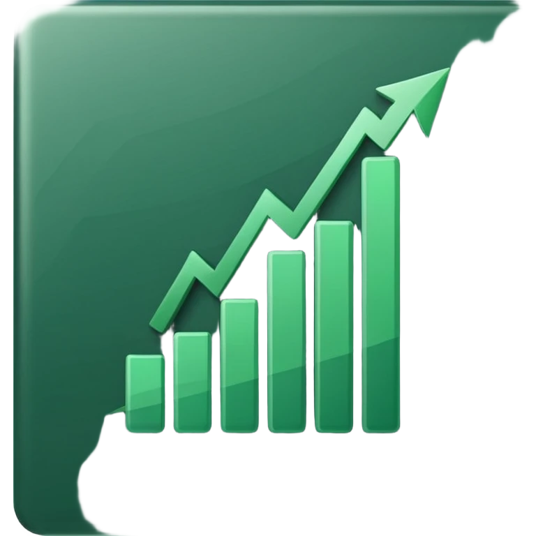 green bar chart decreasing with arrow emoji