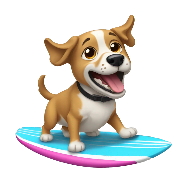 Perro surfeando emoji
