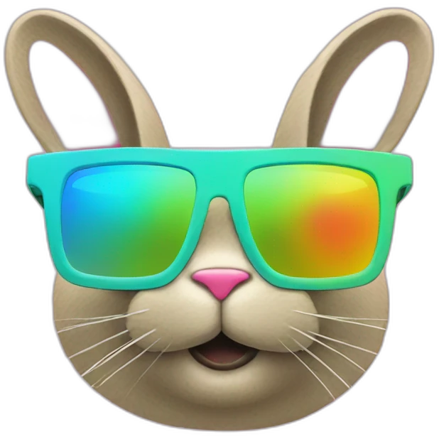 neon bunny sunglasses emoji