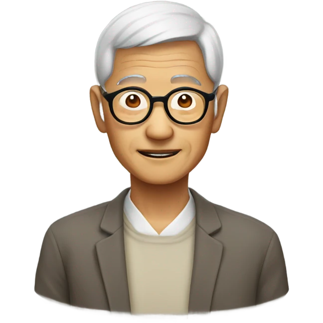 a lovely asian old man, wearing round glasses emoji