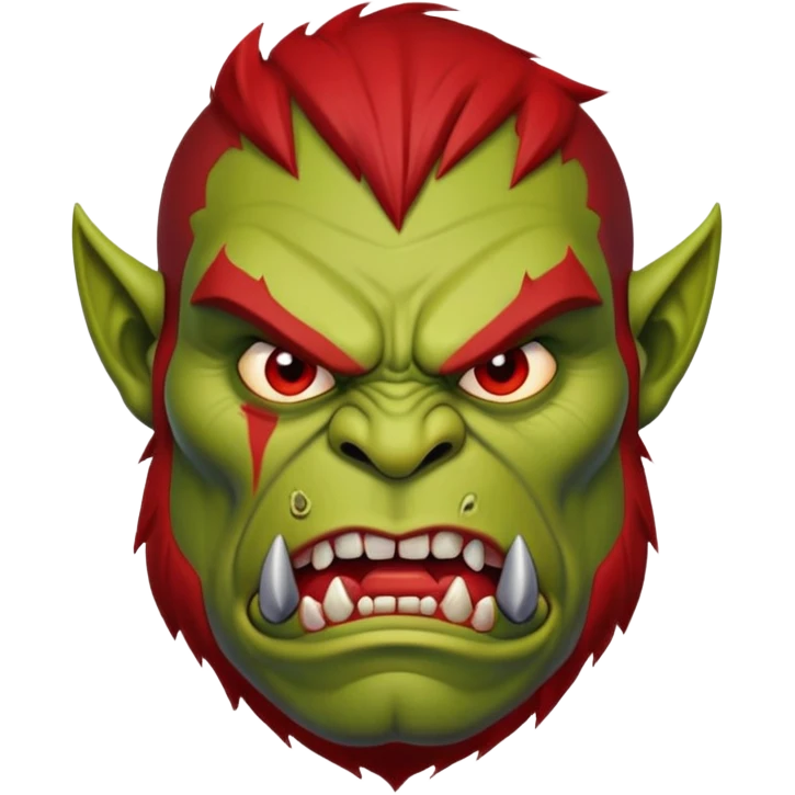 red skin angry orc red emoji